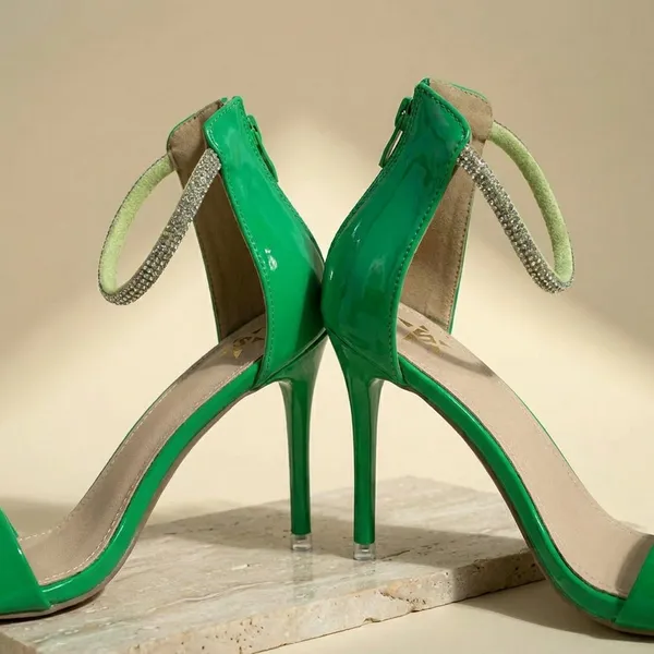 Green_Ankle_Strap_High_Heel_Sandals_For_Women