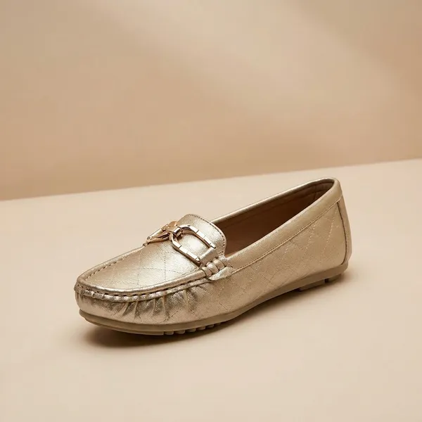 Women'S_Gold_Metallic_Loafers_With_Chain_Detail