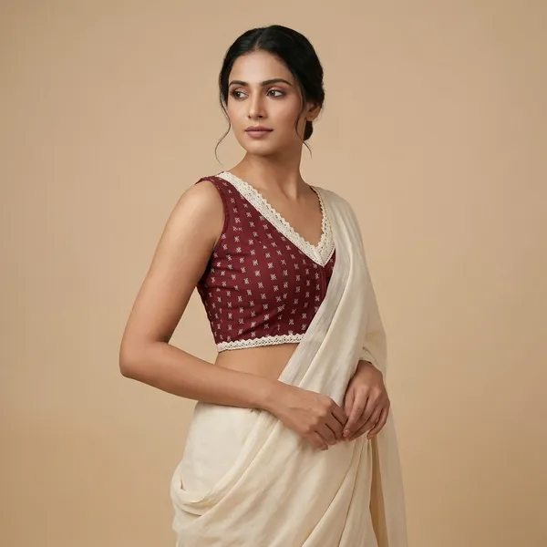Maroon_Embroidered_Blouse_With_Lace_Border