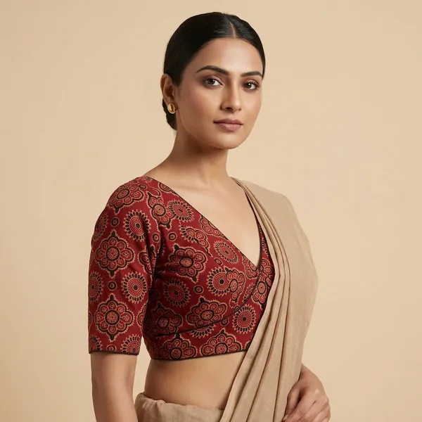 Red_Designer_Shawl_With_Intricate_Circular_Patterns_Blouse