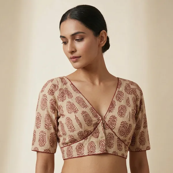 Beige_And_Maroon_Block_Print_Pattern_Blouse