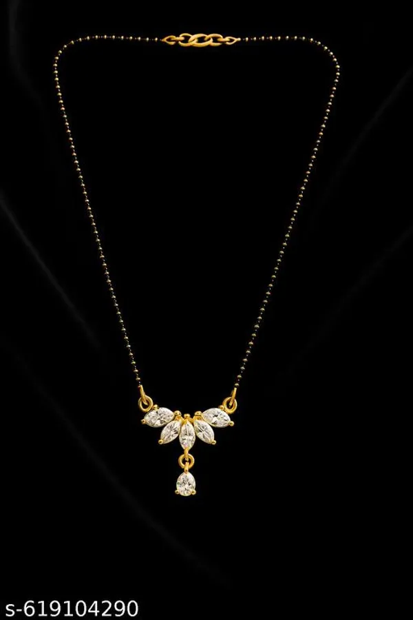 Gold_And_Black_Gold_Plated_Mangalsutra_With_Sparkling_Floral_Pendant_For_Women