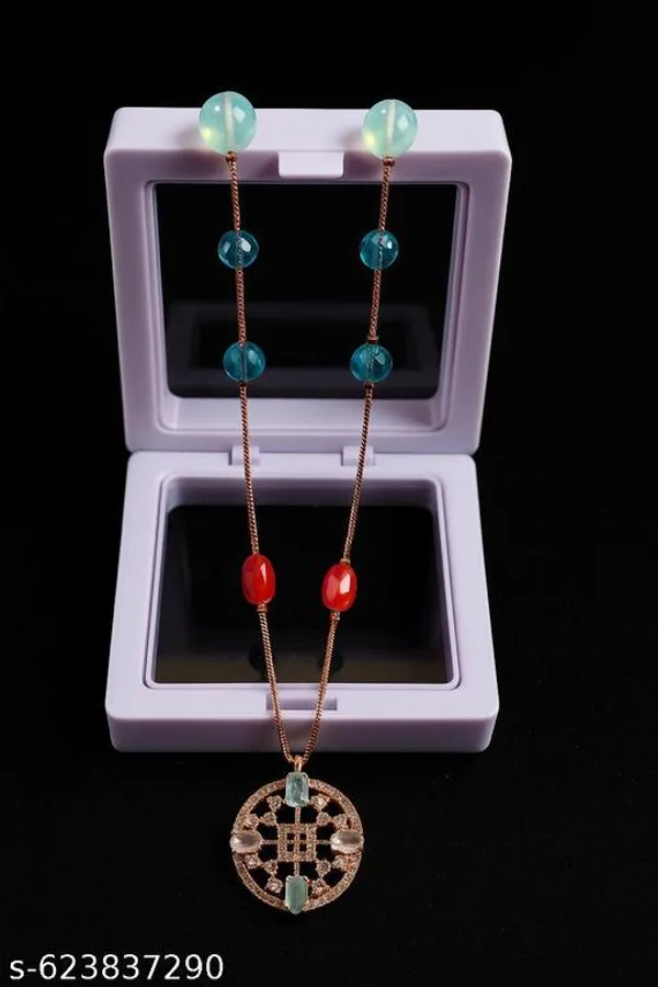Multicolor_Radiant_Gemstone_Necklace_With_Intricate_Golden_Circle_Pendant_For_Women
