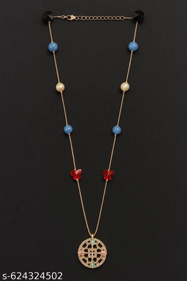 Multicolor_Gold_Plated_Geometric_Pendant_Necklace_With_Colorful_Gemstone_Beads_And_Butterfly_Charms_For_Women