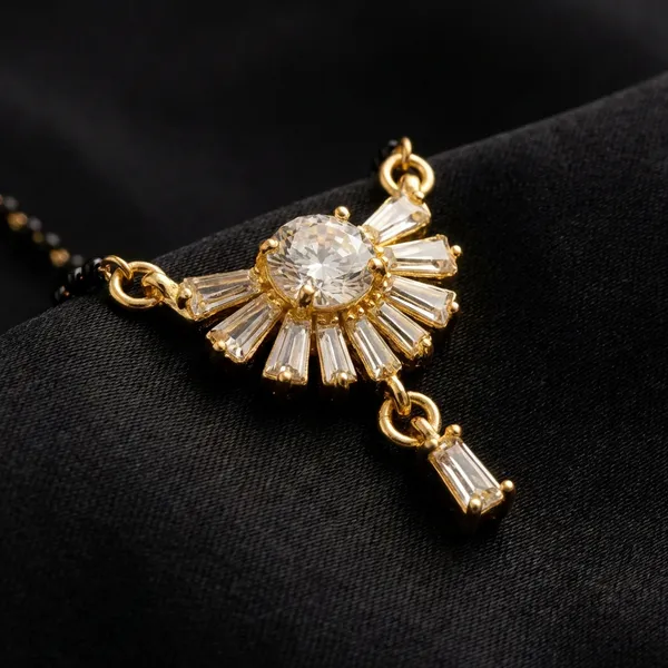 Gold_And_Black_Gold_Plated_Mangalsutra_With_Radiant_Crystal_Sunburst_Pendant_For_Women