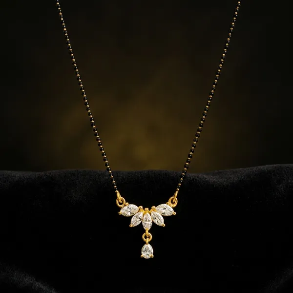 Gold_And_Black_Gold_Plated_Mangalsutra_With_Sparkling_Floral_Pendant_For_Women
