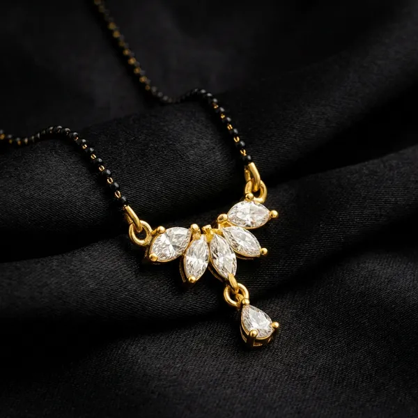 Gold_And_Black_Gold_Plated_Mangalsutra_With_Sparkling_Floral_Pendant_For_Women