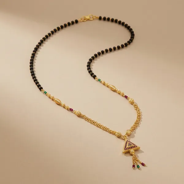 Gold_And_Black_Traditional_Triangular_Pendant_Mangalsutra_For_Women