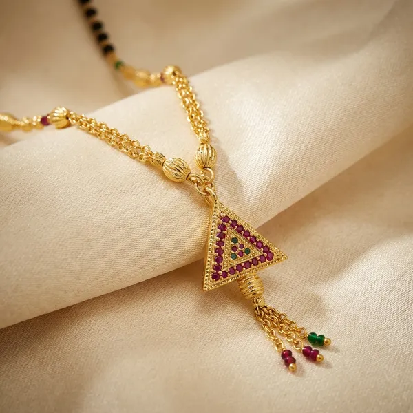 Gold_And_Black_Traditional_Triangular_Pendant_Mangalsutra_For_Women