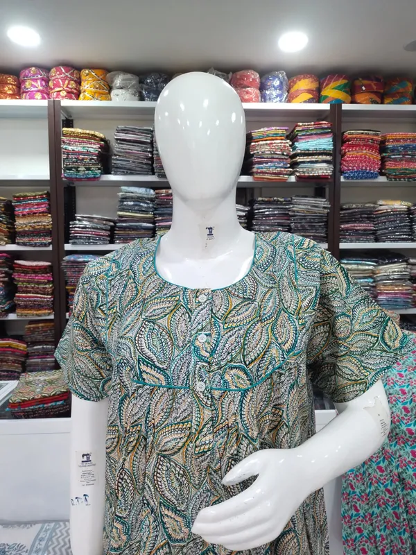 Green_Pure_Cotton_Nighty_For_Women