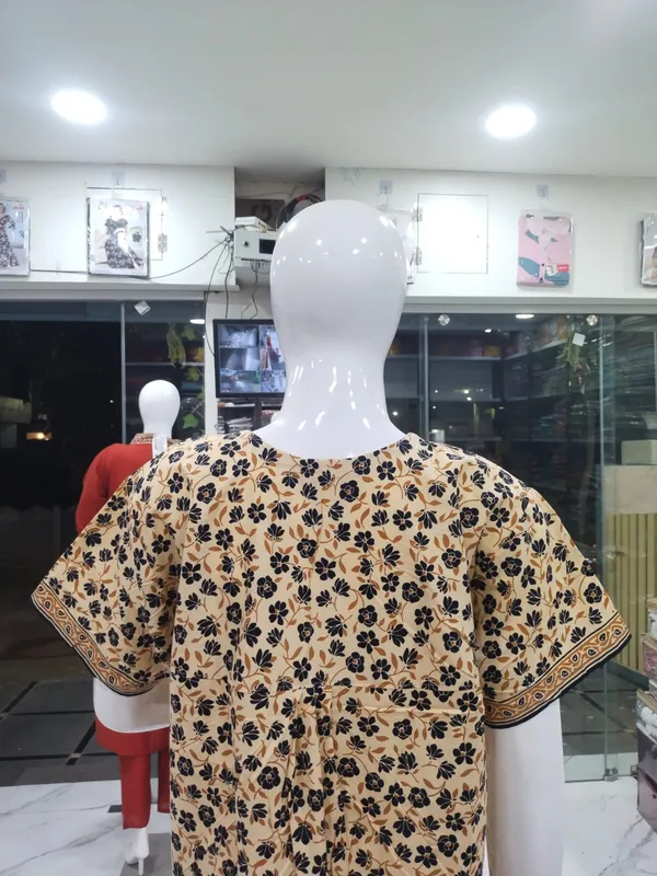 Cream_Pure_Cotton_Nighty_For_Women