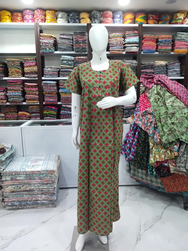 Green_Pure_Cotton_Nighty_For_Women