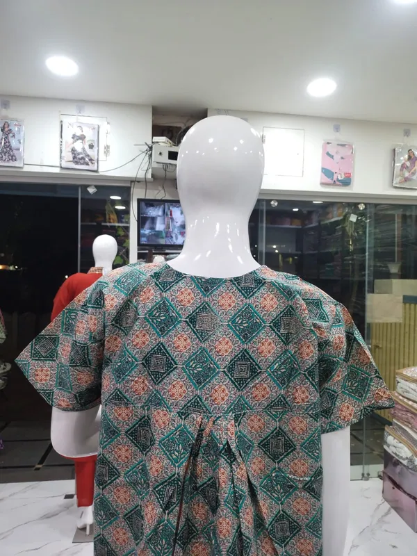 Sea_Green_Pure_Cotton_Nighty_For_Women