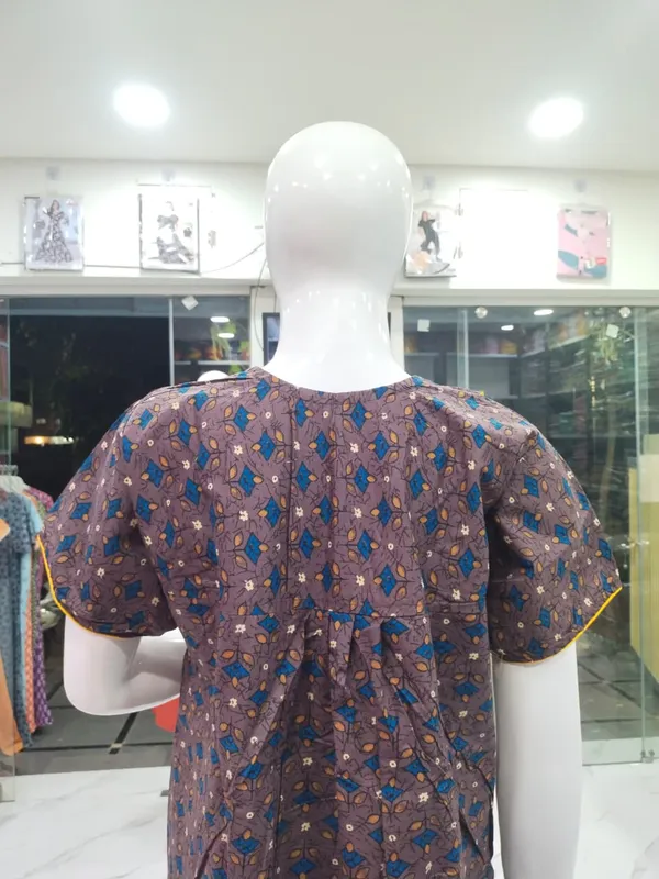 Brown_Pure_Cotton_Nighty_For_Women