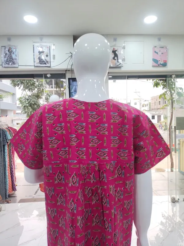 Dark_Pink_Pure_Cotton_Nighty_For_Women