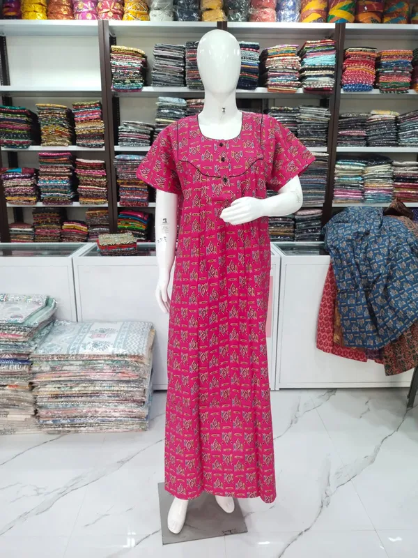 Dark_Pink_Pure_Cotton_Nighty_For_Women