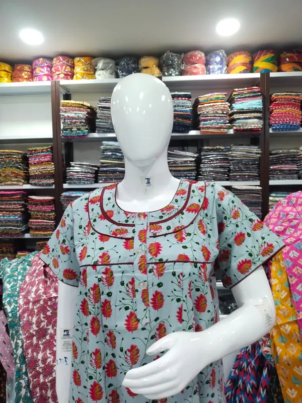 Light_Grey_Pure_Cotton_Nighty_For_Women