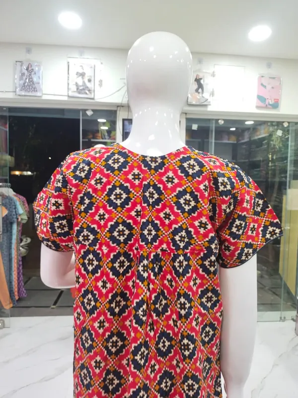 Red_Pure_Cotton_Nighty_For_Women