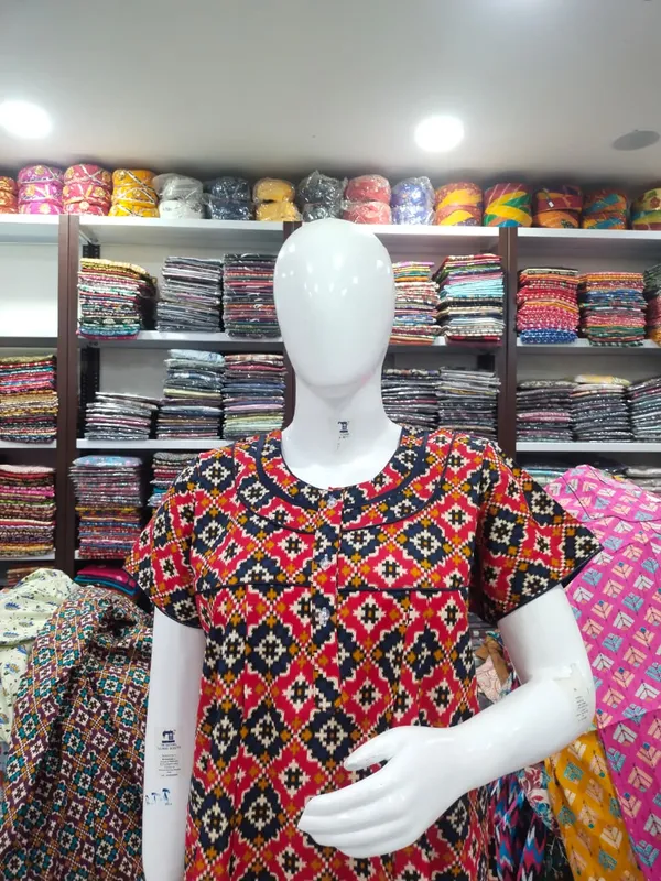 Red_Pure_Cotton_Nighty_For_Women
