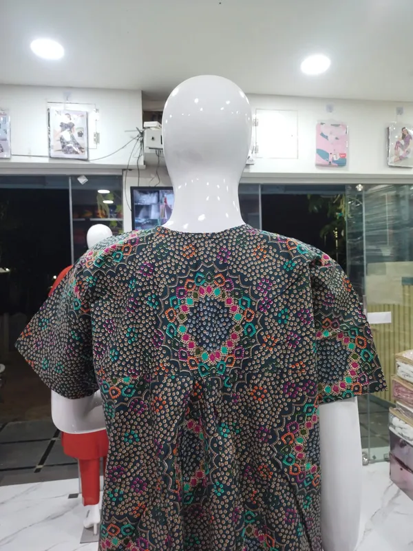 Bottle_Green_Pure_Cotton_Nighty_For_Women