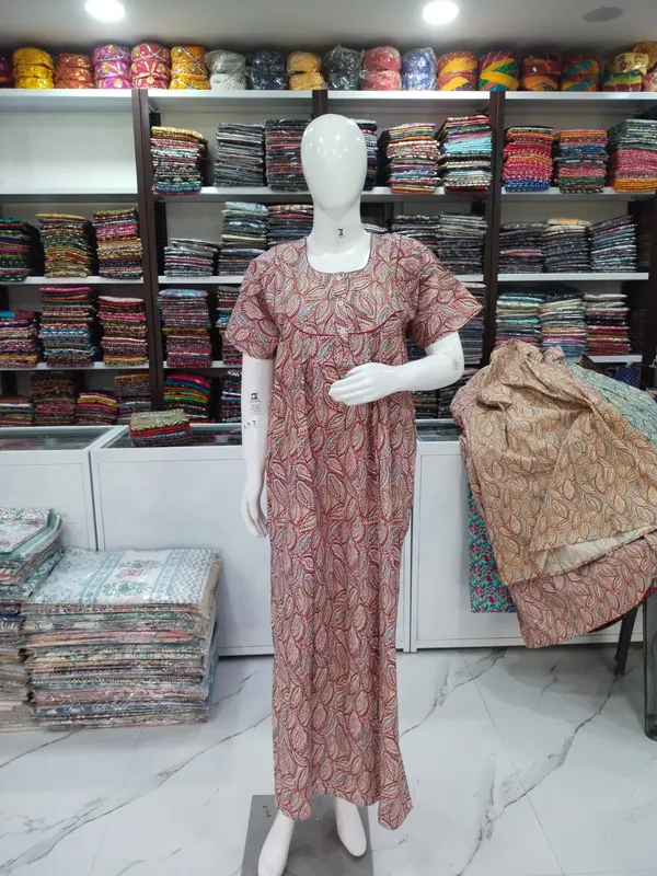 Pink_Pure_Cotton_Nighty_For_Women