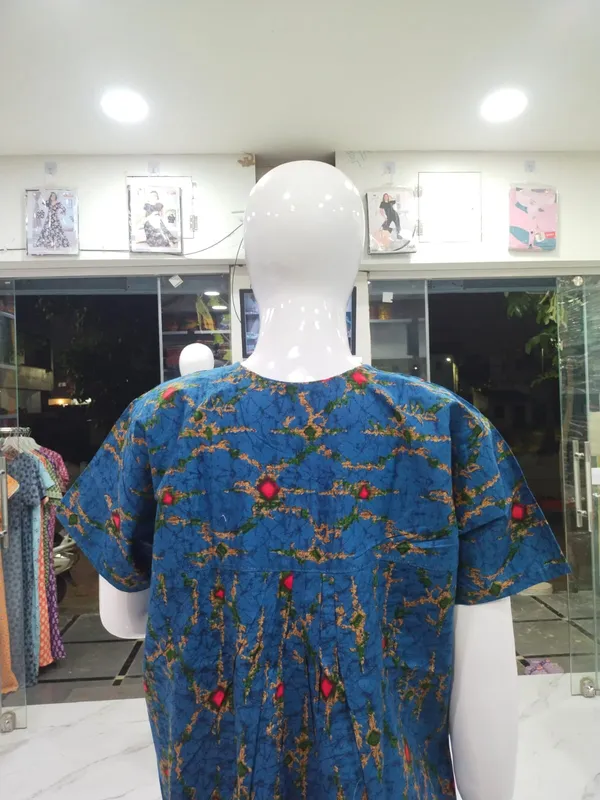 Blue_Pure_Cotton_Nighty_For_Women
