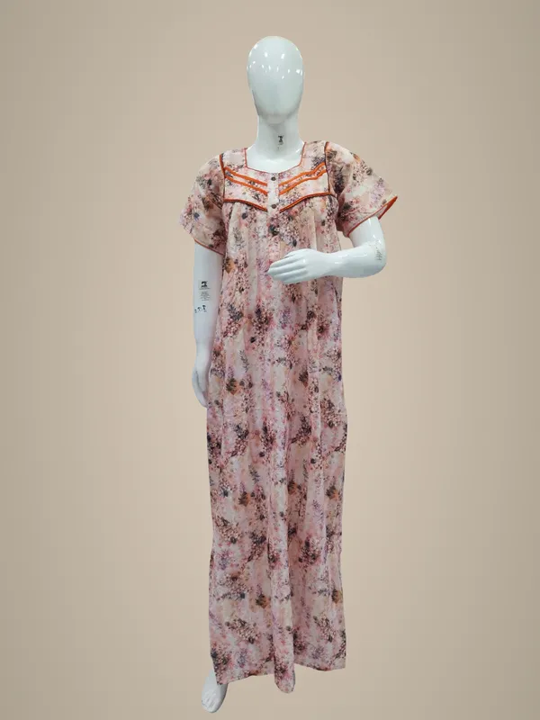 Light_Brown_Polyester_Cotton_Nighty_For_Women