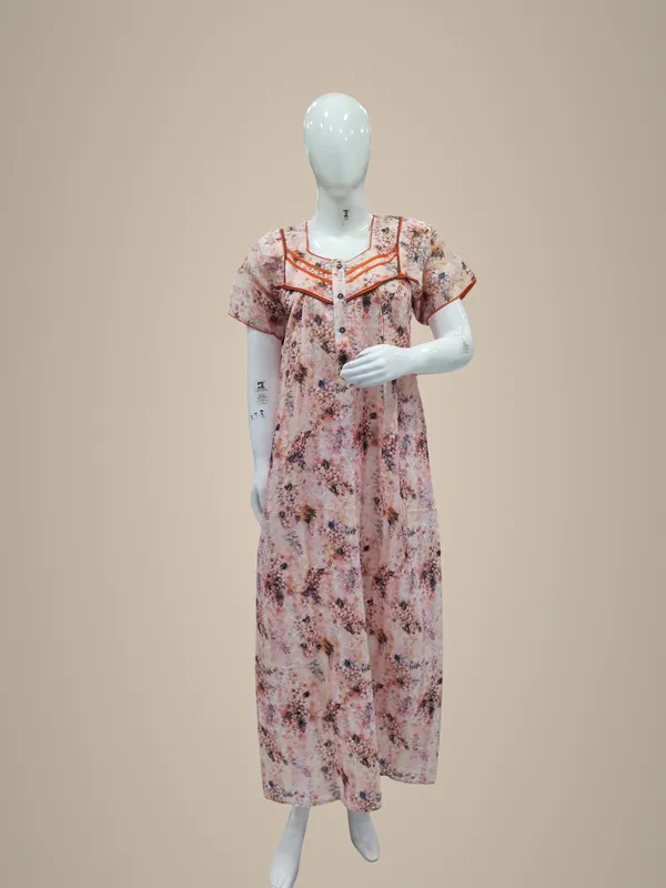 Peacock_Green_Polyester_Cotton_Nighty_For_Women