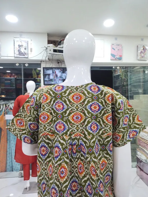 Chutney_Green_Pure_Cotton_Nighty_For_Women