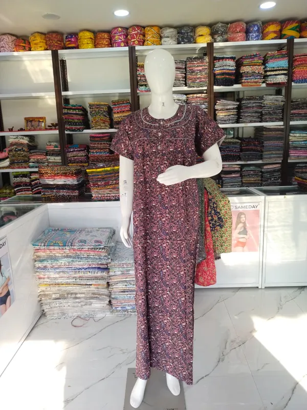 Light_Violet_Pure_Cotton_Nighty_For_Women