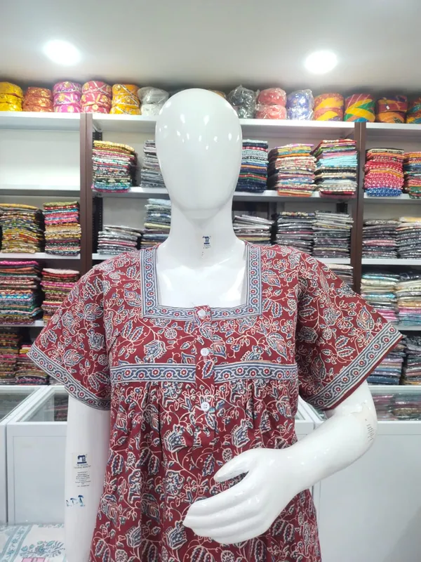 Red_Pure_Cotton_Nighty_For_Women