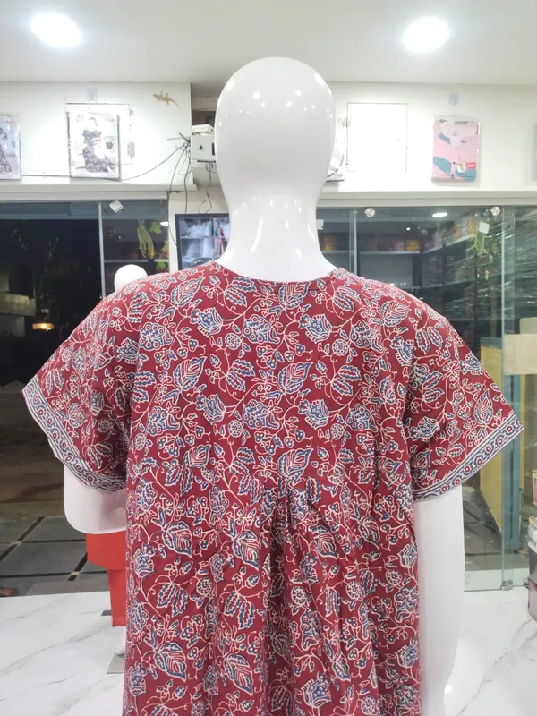 Red_Pure_Cotton_Nighty_For_Women