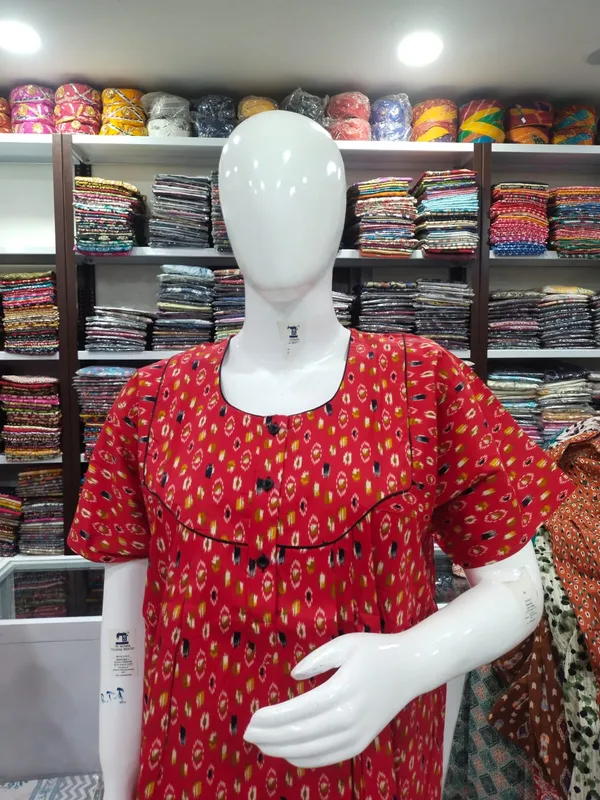 Red_Pure_Cotton_Nighty_For_Women