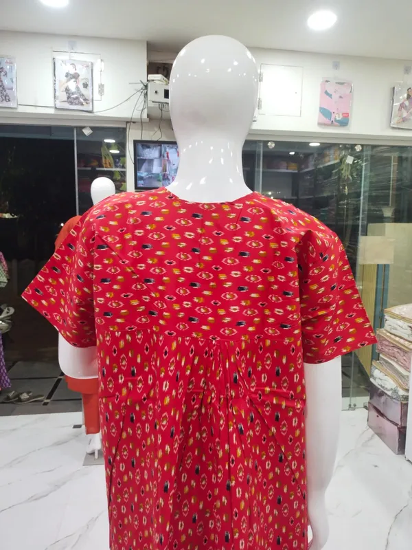 Red_Pure_Cotton_Nighty_For_Women