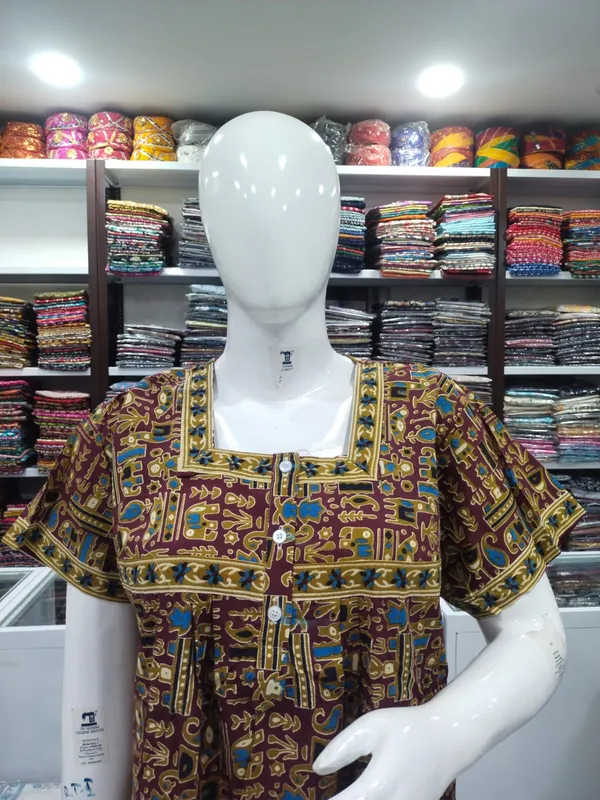 Maroon_Pure_Cotton_Nighty_For_Women