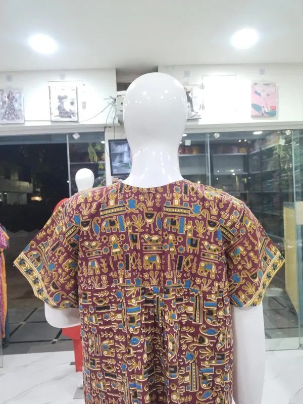 Maroon_Pure_Cotton_Nighty_For_Women
