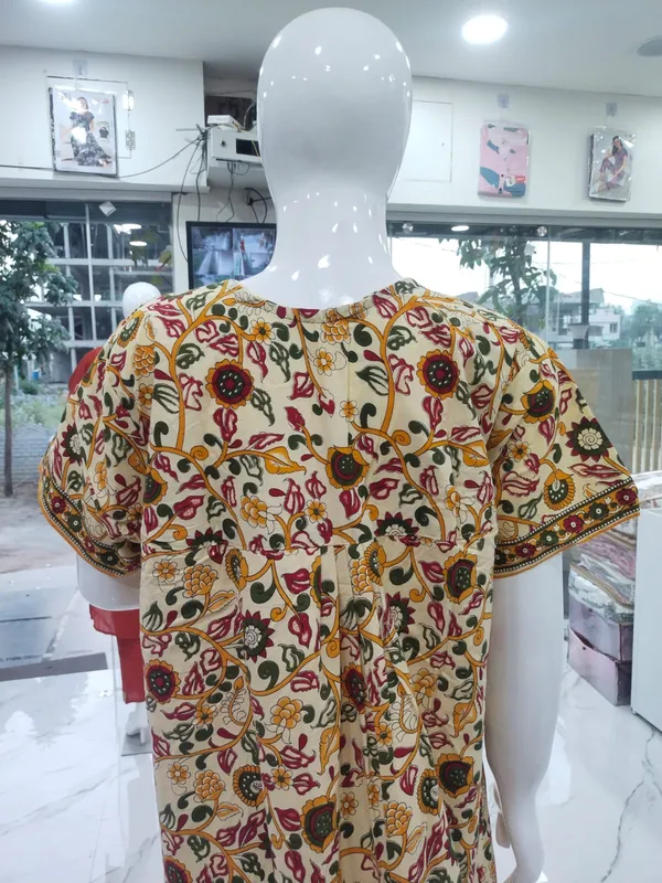 Cream_Pure_Cotton_Nighty_For_Women