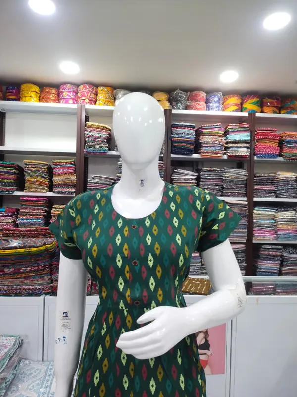 Dark_Green_Pure_Cotton_Nighty_For_Women