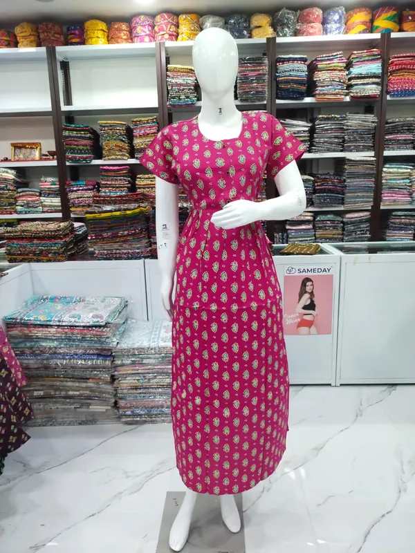 Rani_Pink_Pure_Cotton_Nighty_For_Women