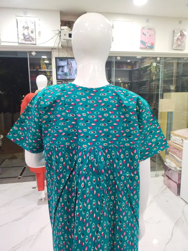 Rama_Green_Pure_Cotton_Nighty_For_Women