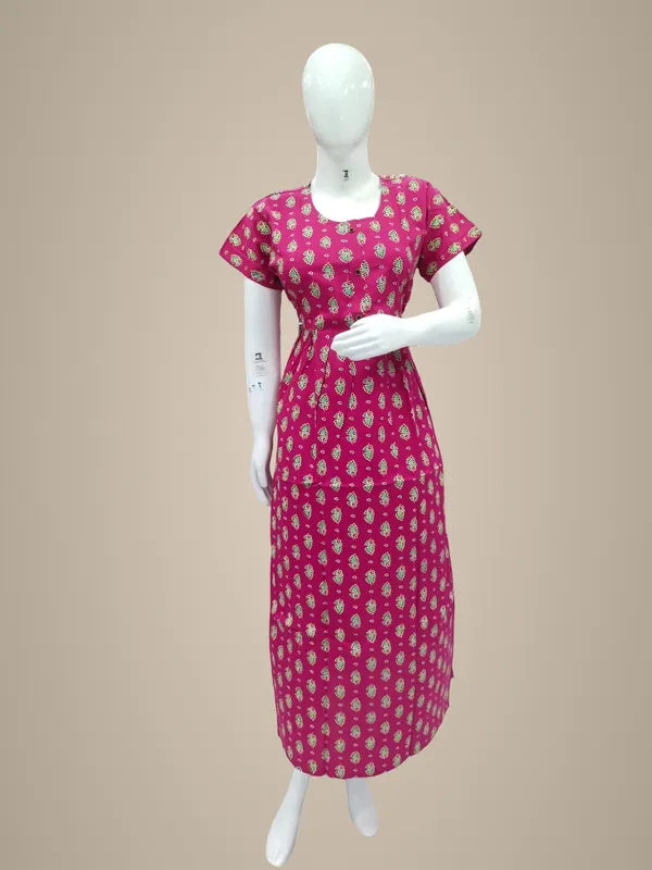 Rani_Pink_Pure_Cotton_Nighty_For_Women