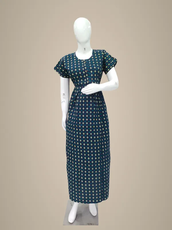 Navy_Blue_Pure_Cotton_Nighty_For_Women