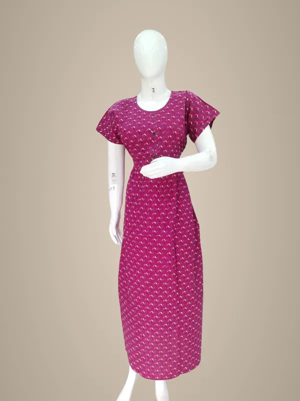 Dark_Rani_Pink_Pure_Cotton_Nighty_For_Women
