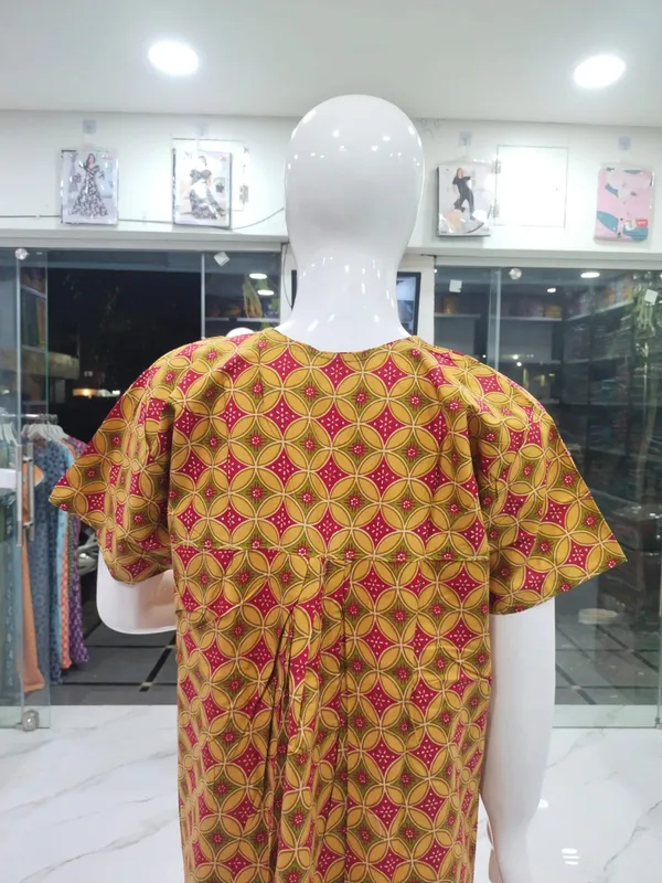 Mustard_Pure_Cotton_Nighty_For_Women