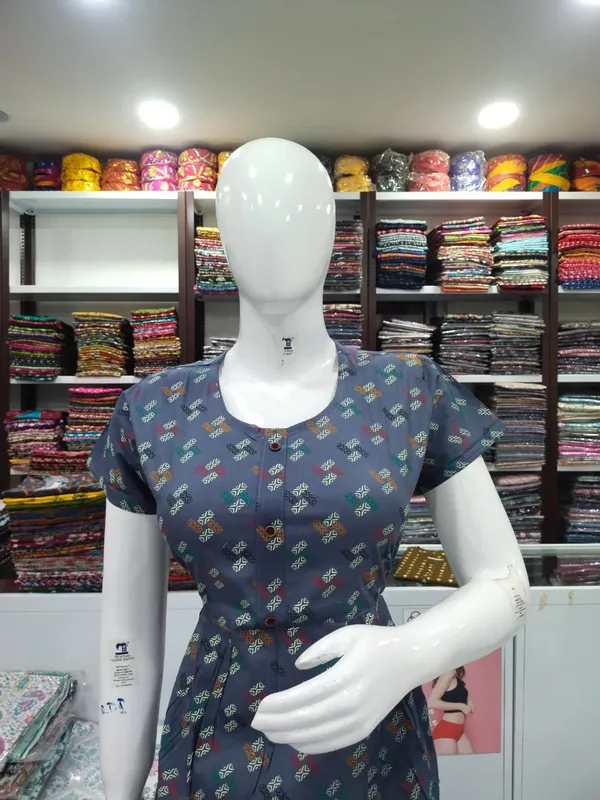 Grey_Pure_Cotton_Nighty_For_Women