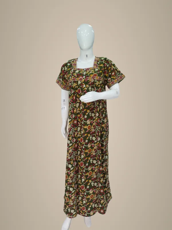 Green_Pure_Cotton_Nighty_For_Women