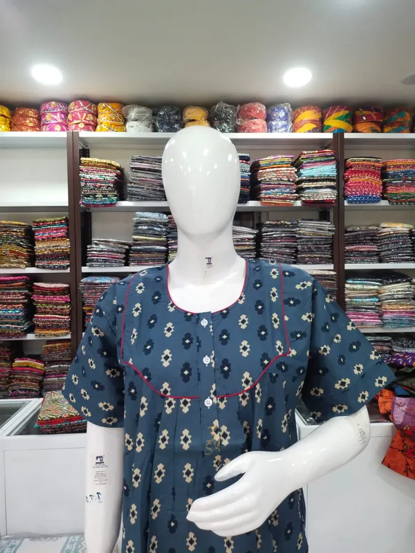 Grey_Pure_Cotton_Nighty_For_Women