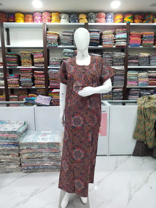 Wine_Pure_Cotton_Nighty_For_Women