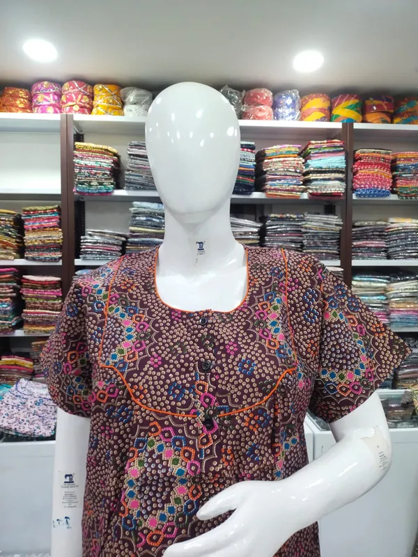 Wine_Pure_Cotton_Nighty_For_Women