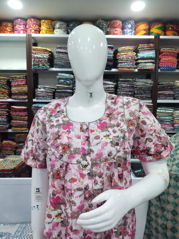 Pink_Pure_Cotton_Nighty_For_Women